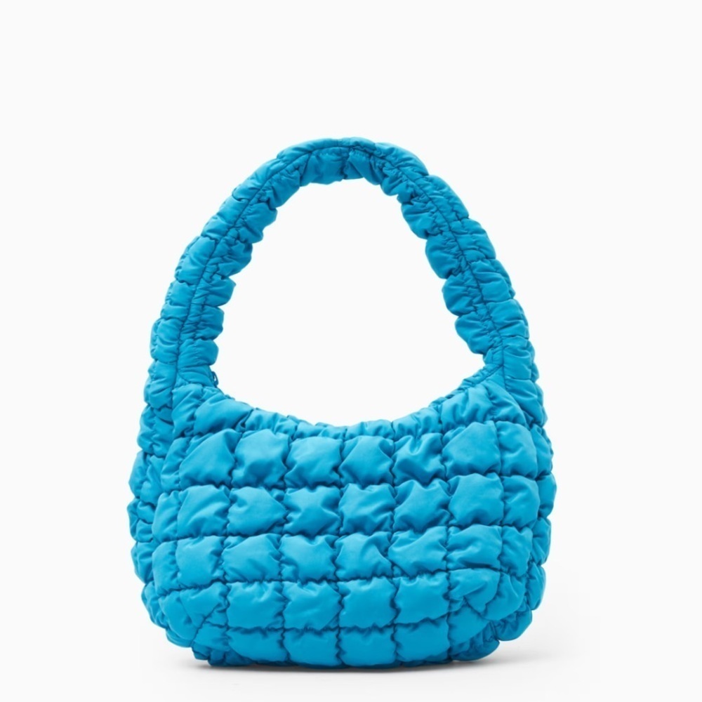 NWT COS Mini Quilted Leather Bag Bright Turquoise